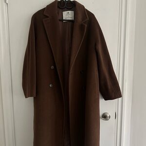 Aritzia Babaton Slouch Coat in Brown